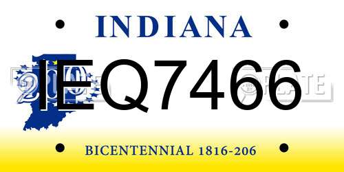 IEQ7466 Indiana License Plate