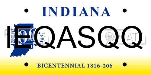 IEQASQQ Indiana License Plate
