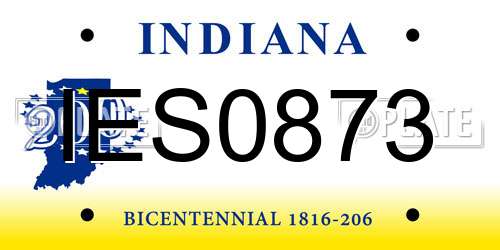 IES0873 Indiana License Plate