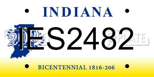 IES2482 Indiana License Plate