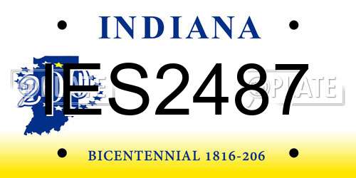IES2487 Indiana License Plate