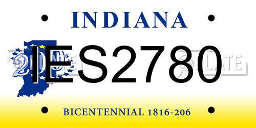 IES2780 Indiana License Plate