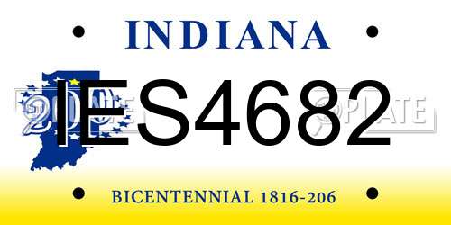 IES4682 Indiana License Plate