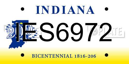 IES6972 Indiana License Plate