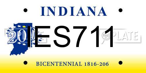 IES711 Indiana License Plate