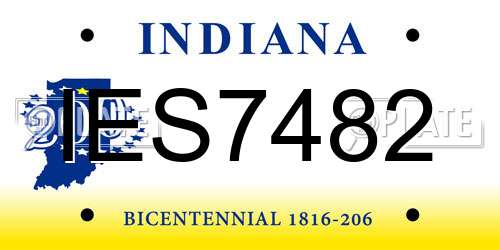 IES7482 Indiana License Plate