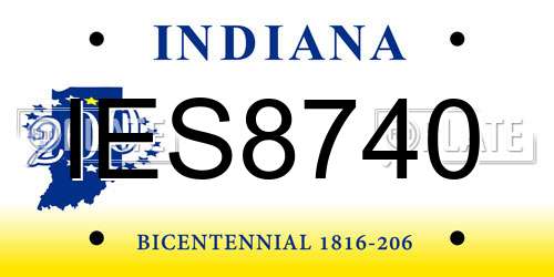 IES8740 Indiana License Plate