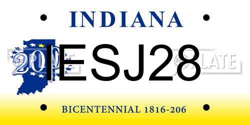 IESJ28 Indiana License Plate