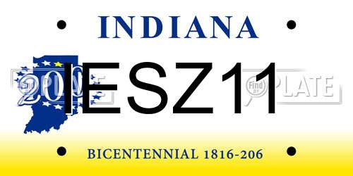 IESZ11 Indiana License Plate