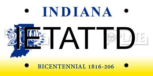 IETATTD Indiana License Plate