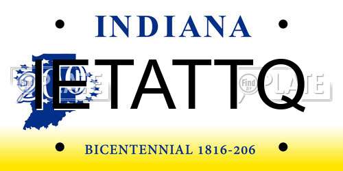 IETATTQ Indiana License Plate