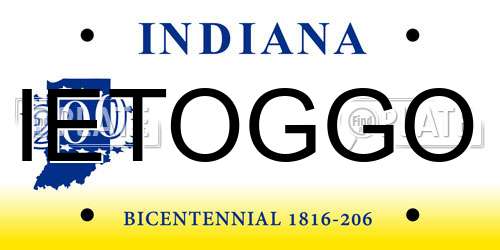 IETOGGO Indiana License Plate