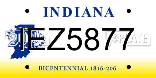 IEZ5877 Indiana License Plate