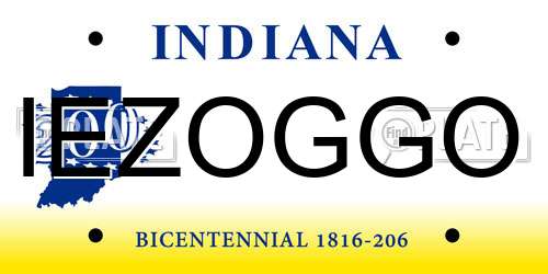 IEZOGGO Indiana License Plate