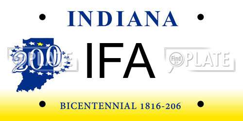 IFA Indiana License Plate