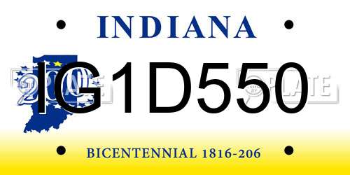 IG1D550 Indiana License Plate