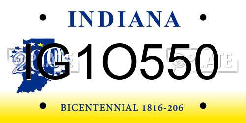 IG1O550 Indiana License Plate