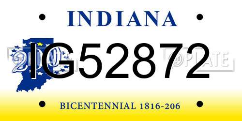 IG52872 Indiana License Plate