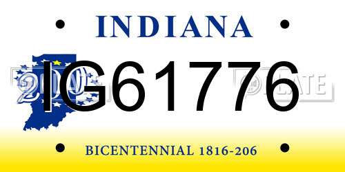 IG61776 Indiana License Plate