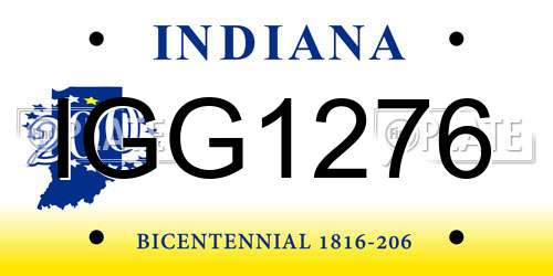 IGG1276 Indiana License Plate