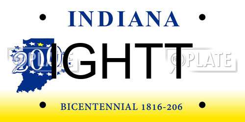 IGHTT Indiana License Plate