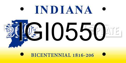 IGI0550 Indiana License Plate