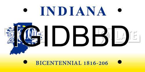 IGIDBBD Indiana License Plate
