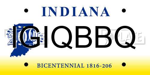 IGIQBBQ Indiana License Plate