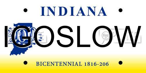 IGOSLOW Indiana License Plate