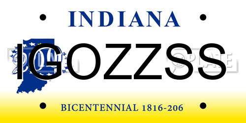 IGOZZSS Indiana License Plate