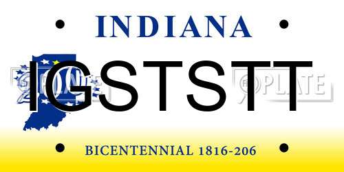 IGSTSTT Indiana License Plate