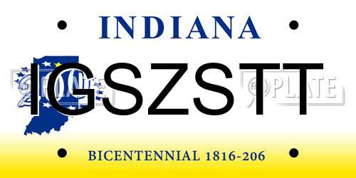 IGSZSTT Indiana License Plate