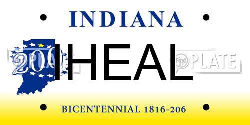 IHEAL Indiana License Plate