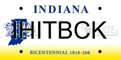 IHITBCK Indiana License Plate