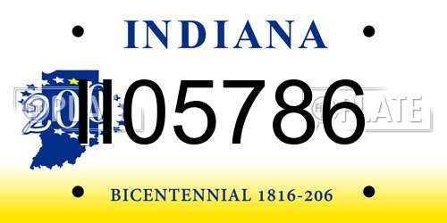 II05786 Indiana License Plate