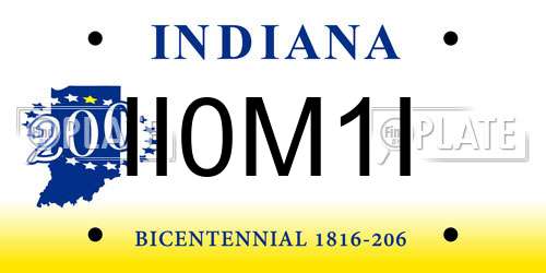 II0M1I Indiana License Plate