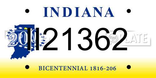 II21362 Indiana License Plate