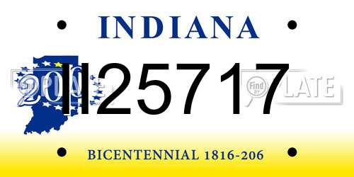 II25717 Indiana License Plate