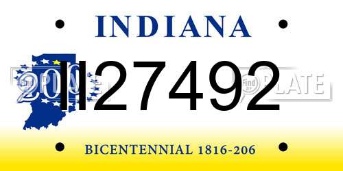 II27492 Indiana License Plate