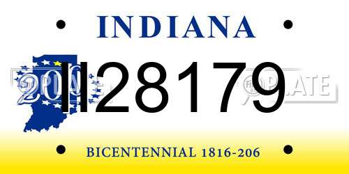 II28179 Indiana License Plate