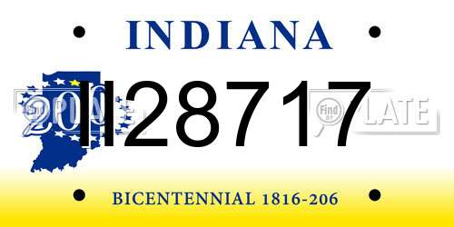 II28717 Indiana License Plate