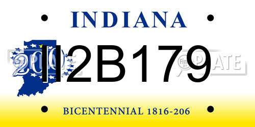 II2B179 Indiana License Plate
