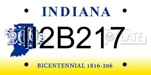 II2B217 Indiana License Plate