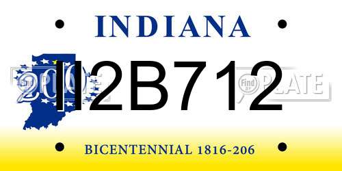 II2B712 Indiana License Plate