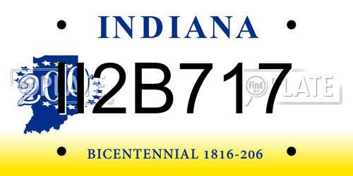 II2B717 Indiana License Plate