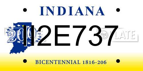II2E737 Indiana License Plate