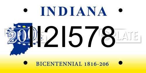 II2I578 Indiana License Plate