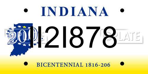 II2I878 Indiana License Plate