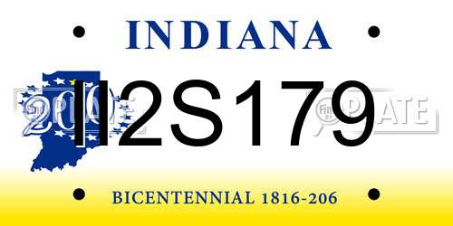 II2S179 Indiana License Plate