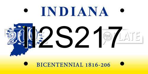 II2S217 Indiana License Plate